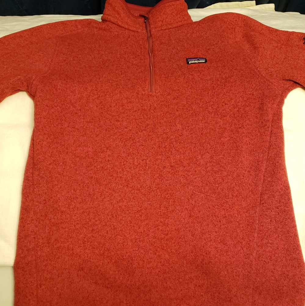 Patagonia Women's Red Half-Zip V-Neck Sweater